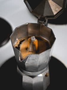 delicious cup of java in a moka pot